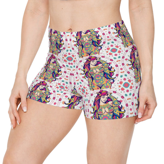 Women's Shorts, (AOP), Leo, Zodiac, Sexy Pattern