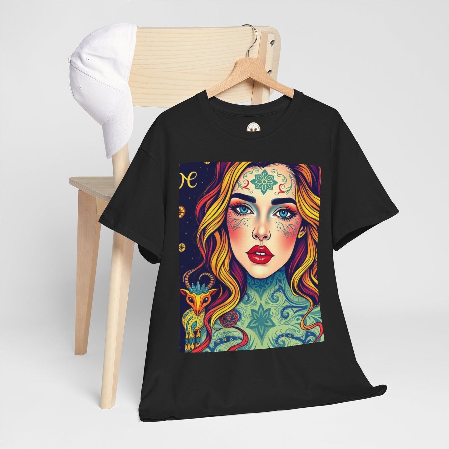 Unisex Heavy Cotton T-Shirt, Aquarius, Zodiac v2, Sexy Art