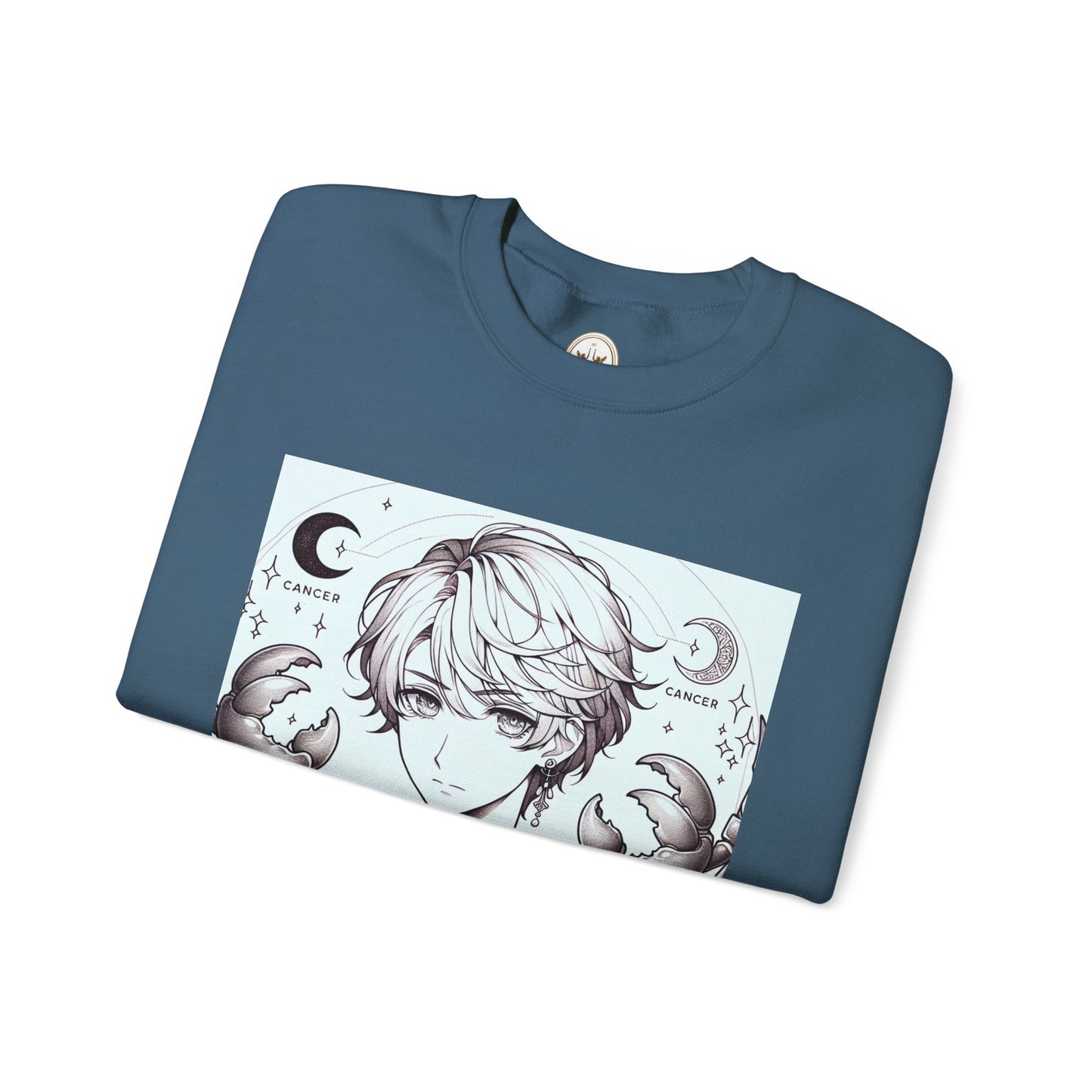 Unisex Heavy Blend™ Crewneck Sweatshirt,Two Moon, Cancer Zodiac Design