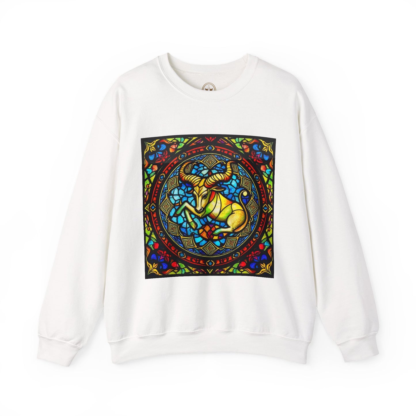 Unisex Heavy Blend™ Crewneck Sweatshirt, Glass, Taurus Zodiac Design