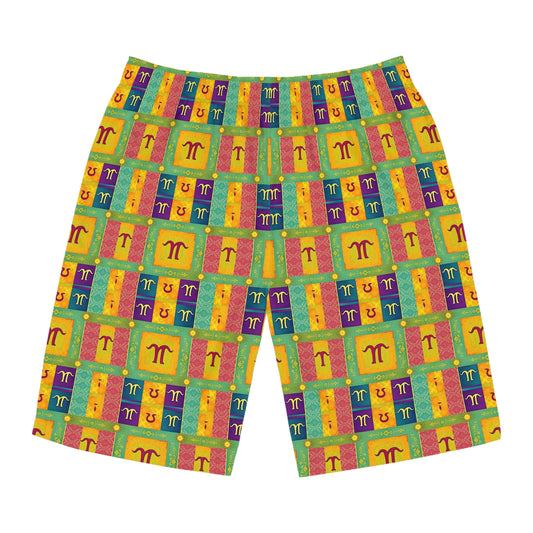 Men's Board Shorts, (AOP), Aquarius, Zodiac v2, Shape Pattern