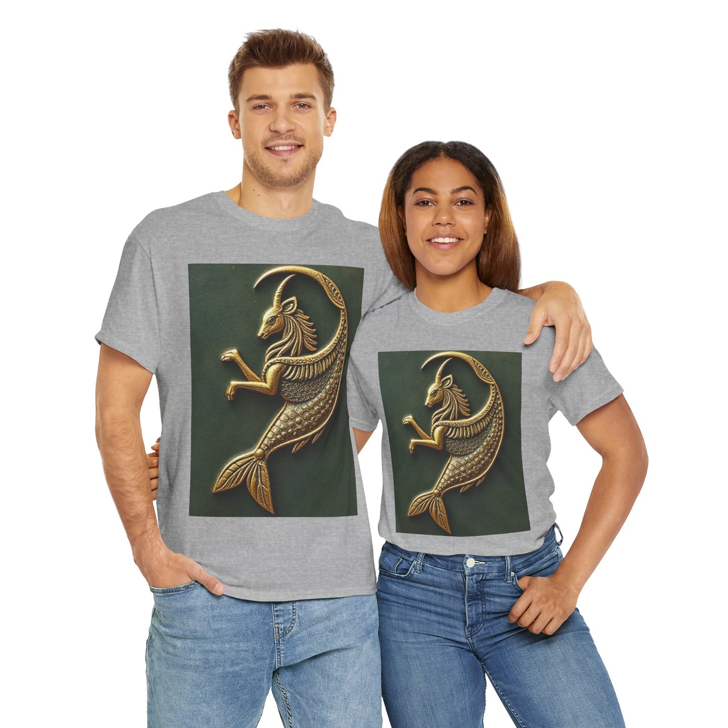 Unisex Heavy Cotton T-Shirt, Capricorn Animal. Symbol, Zodiac Design