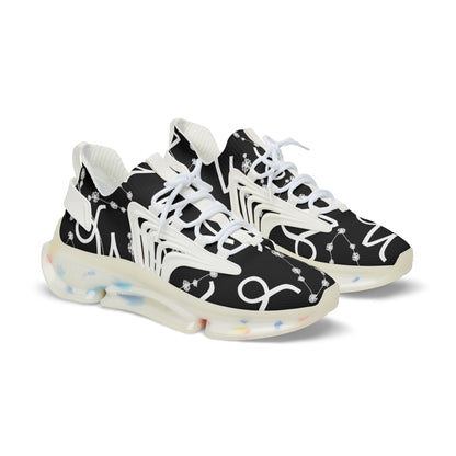 Men's Mesh Sneakers, Capricorn Zodiac Sign, AOP, Black