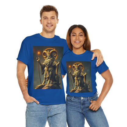 Unisex Heavy Cotton T-Shirt, Taurus God v1, Zodiac Design