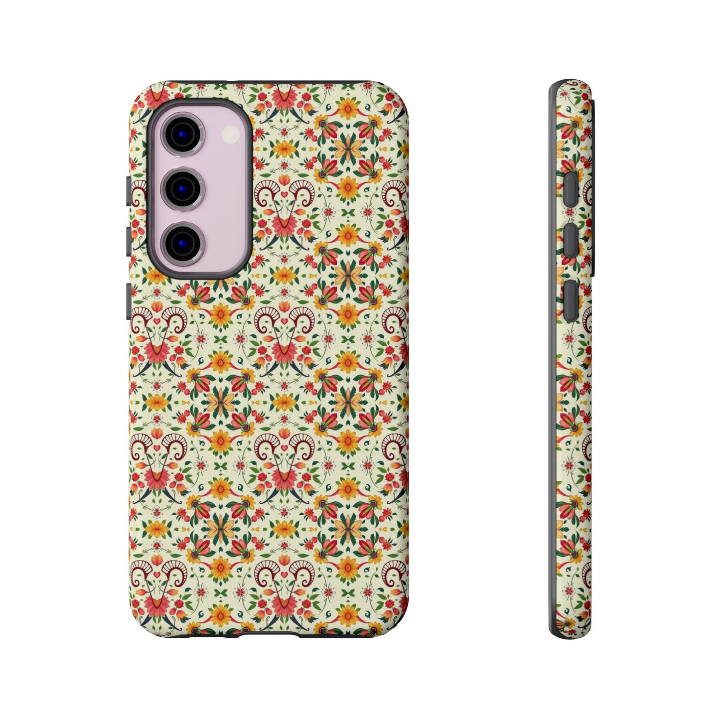 Tough Cases, Aries, Zodiac, Flower Pattern