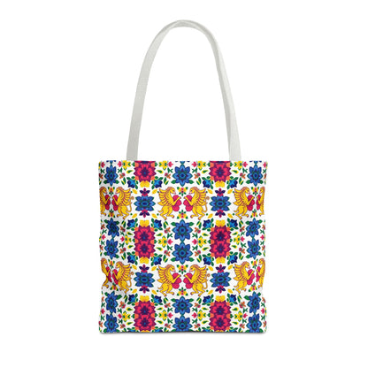 Tote Bag (AOP), Gemini, Zodiac, Flower Pattern