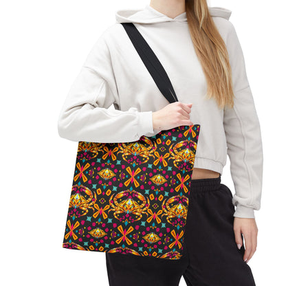 Tote Bag (AOP), Cancer, Zodiac v1, Jewel Pattern