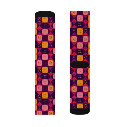Sublimation Socks, Libra, Zodiac v1, Shapes Pattern