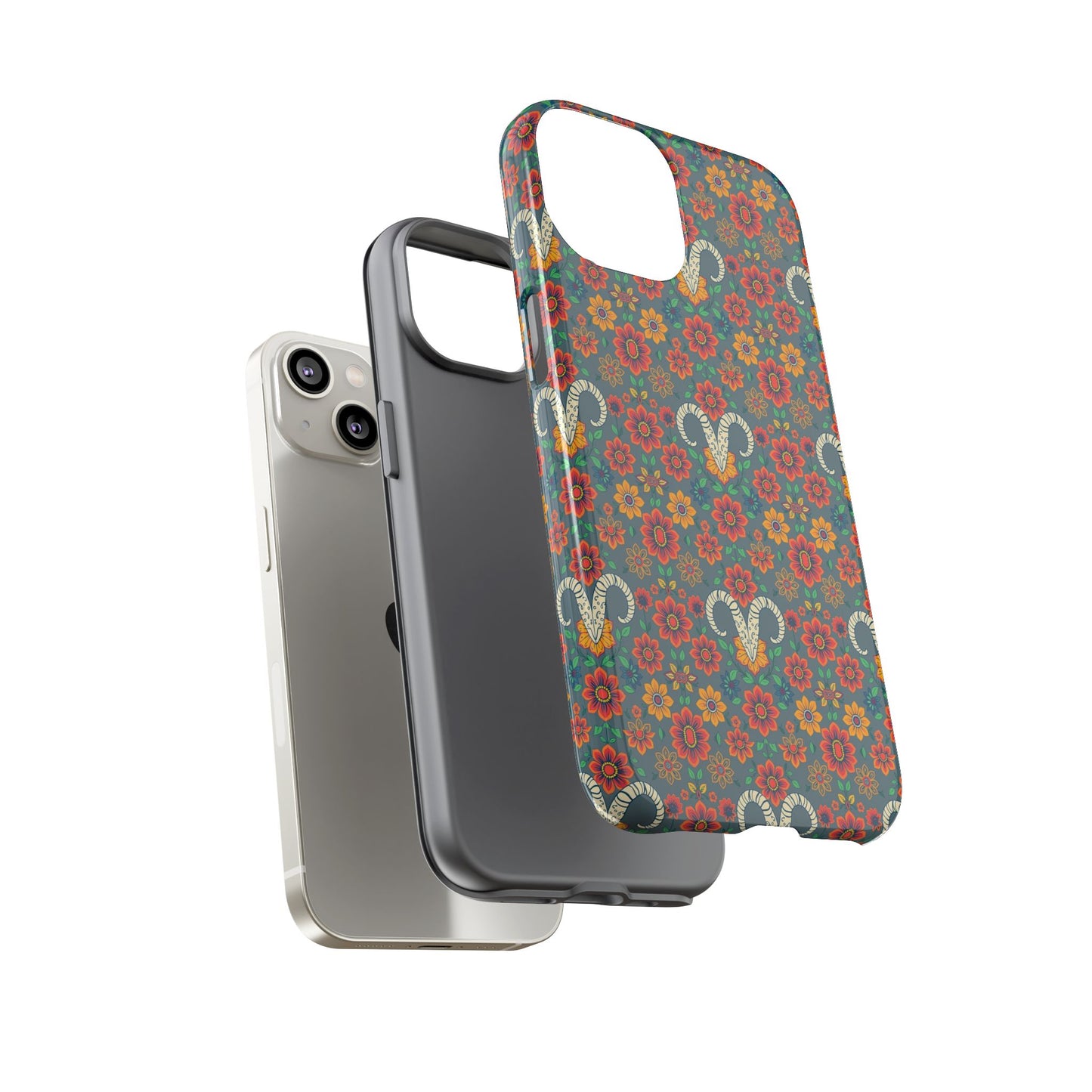 Tough Cases, Aries, Zodiac v3, Flower Pattern