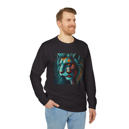 Adidas, Unisex Fleece Crewneck Sweatshirt, Leo, Pop Art, Zodiac