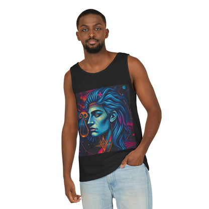 Unisex Garment-Dyed, Tank Top, Libra Design, Pop Art v1, 100% US cotton