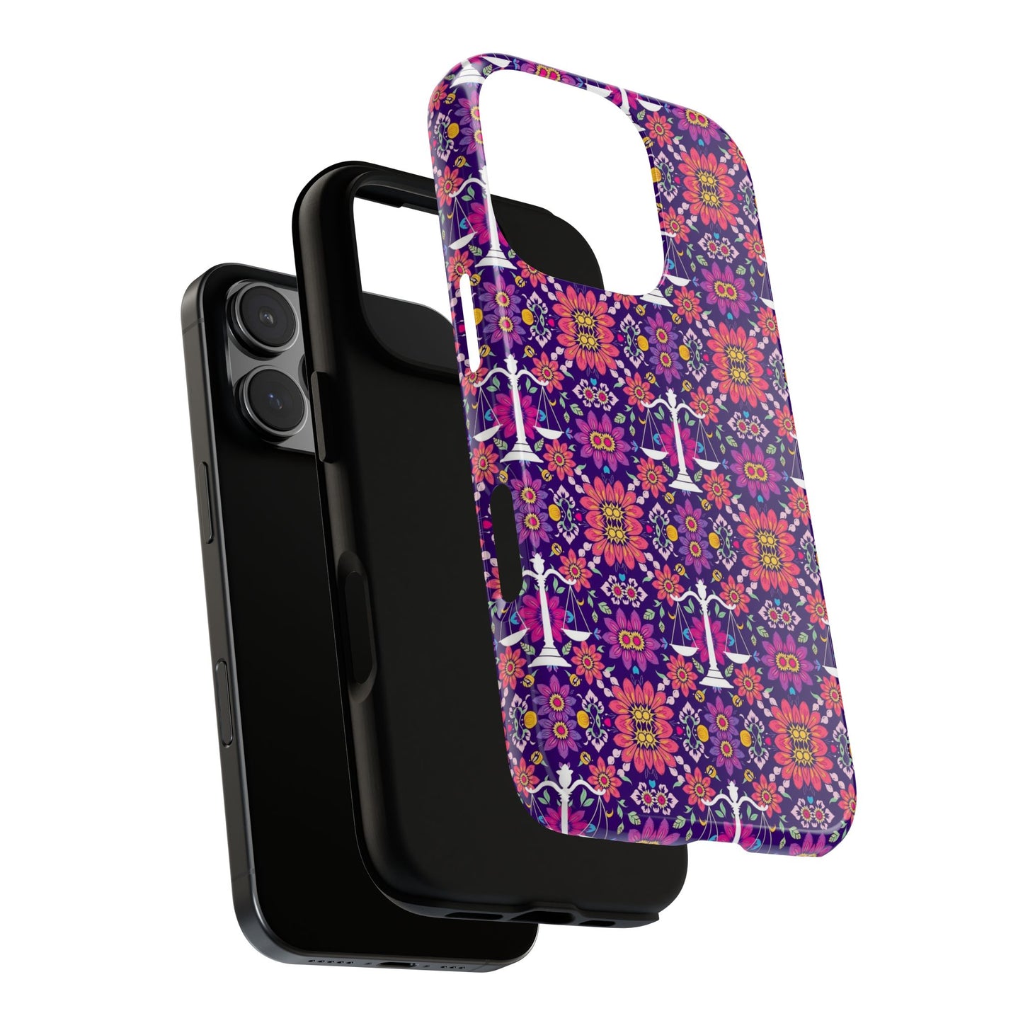 Tough Cases, Libra, Zodiac v4, Flower Pattern
