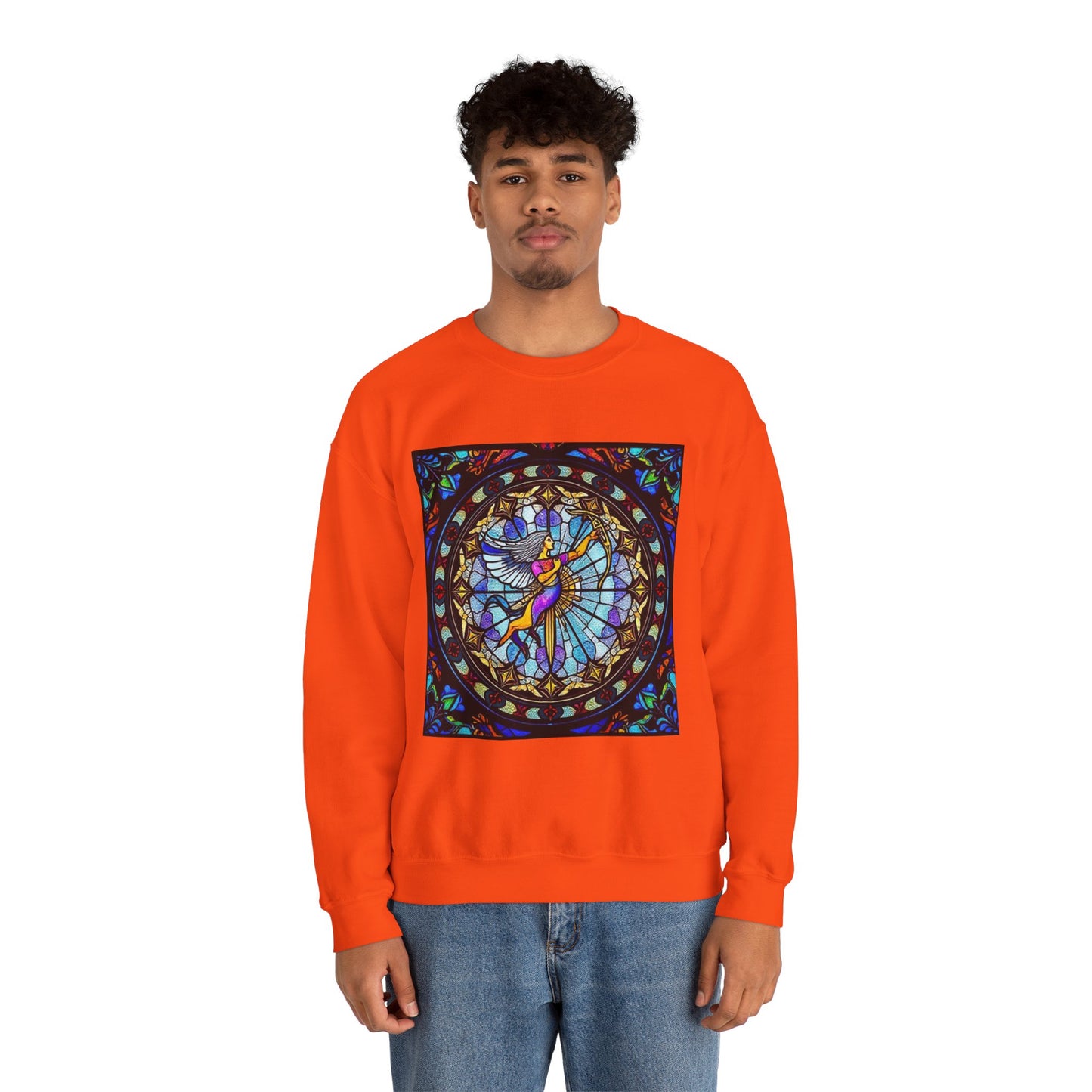Unisex Heavy Blend™ Crewneck Sweatshirt, Glass, Sagittarius Zodiac Design