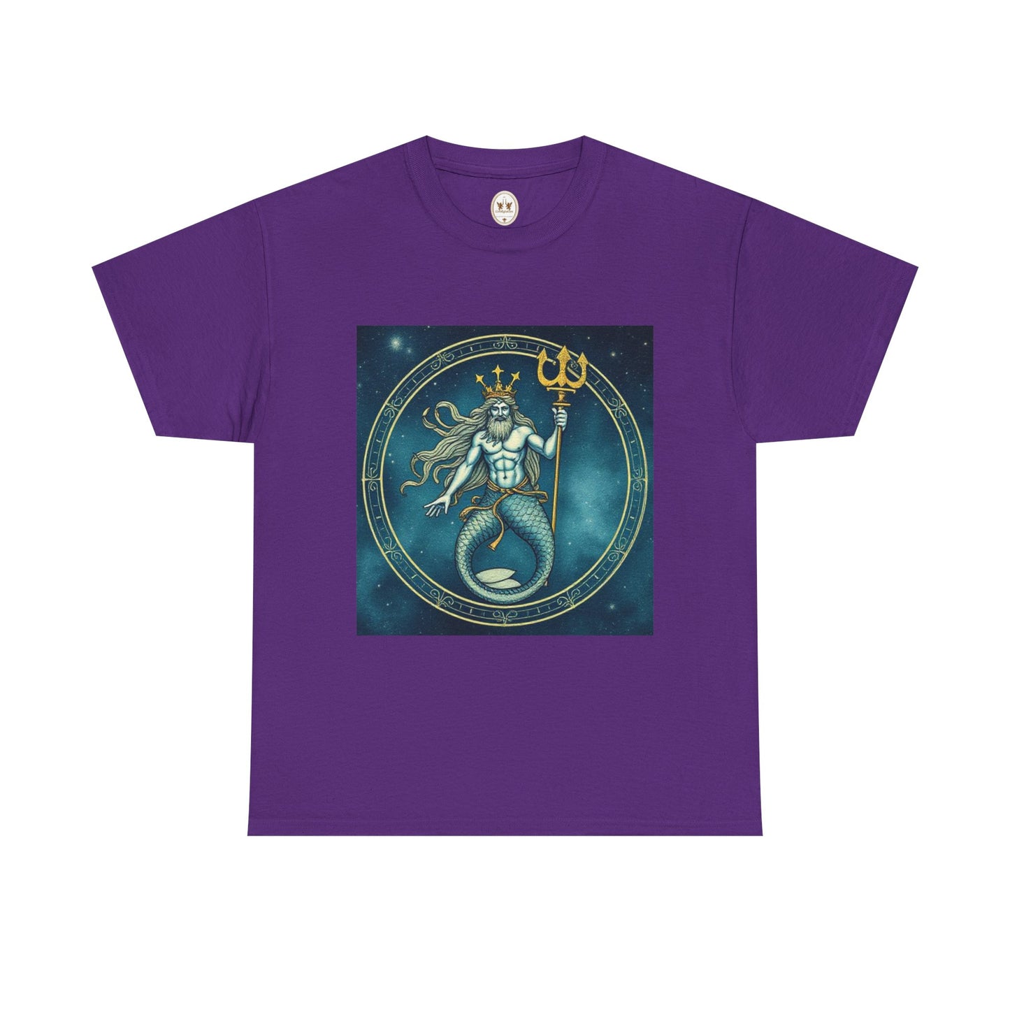 Unisex Heavy Cotton T-Shirt, Aquarius God 6v, Zodiac Design