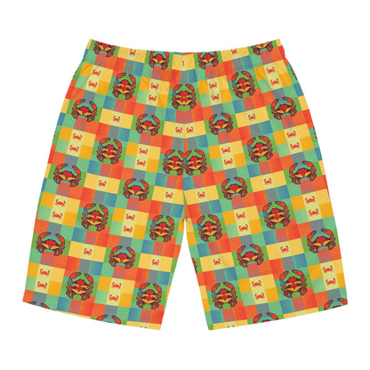 Men's Board Shorts, (AOP), Cancer, Zodiac v1, Shape Pattern