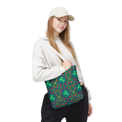 Tote Bag, (AOP), Leo, Zodiac v3, Flower Pattern