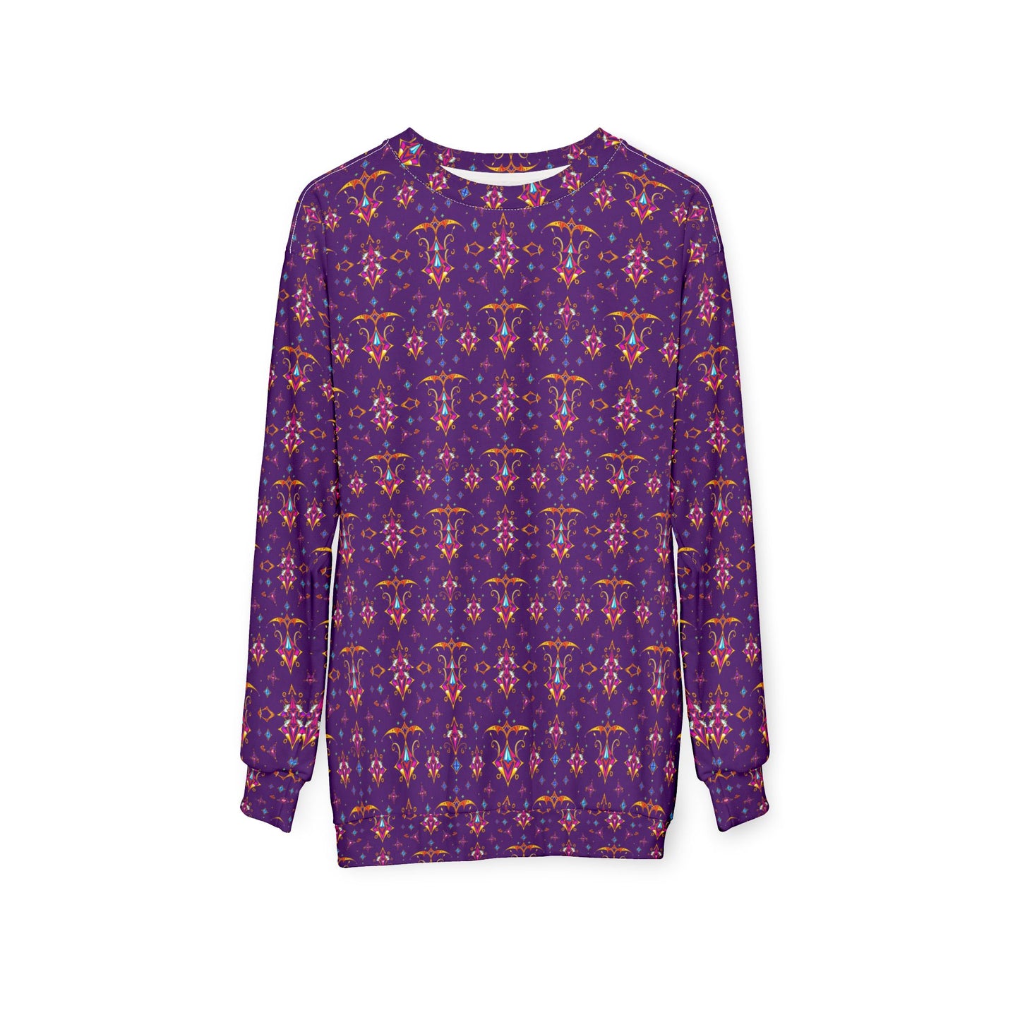 Unisex Sweatshirt (AOP), Sagittarius, Zodiac v4, Jewel Pattern