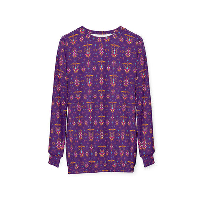 Unisex Sweatshirt (AOP), Sagittarius, Zodiac v4, Jewel Pattern