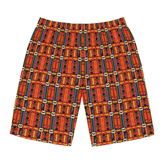 Men's Board Shorts, (AOP), Virgo, Zodiac v1, Shape Pattern