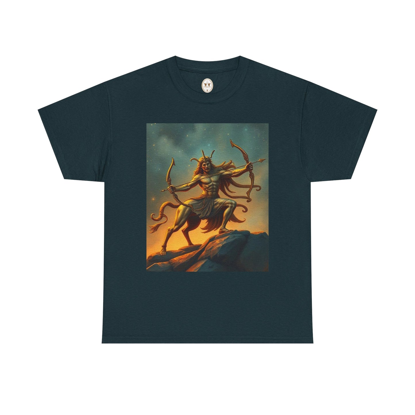 Unisex Heavy Cotton T-Shirt, Arrow Centaur, Sagittarius Zodiac Design