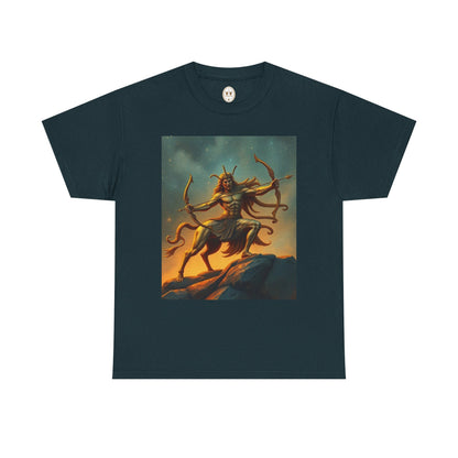 Unisex Heavy Cotton T-Shirt, Arrow Centaur, Sagittarius Zodiac Design