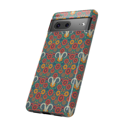Tough Cases, Aries, Zodiac v3, Flower Pattern