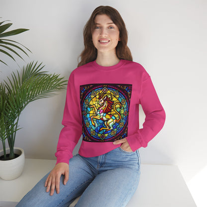 Unisex Heavy Blend™ Crewneck Sweatshirt, Glass, Capricorn Zodiac Design