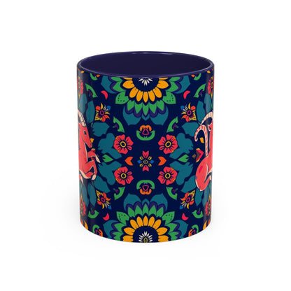 Accent Coffee Mug, Capricorn, Zodiac, Flower Pattern, (11, 15oz)