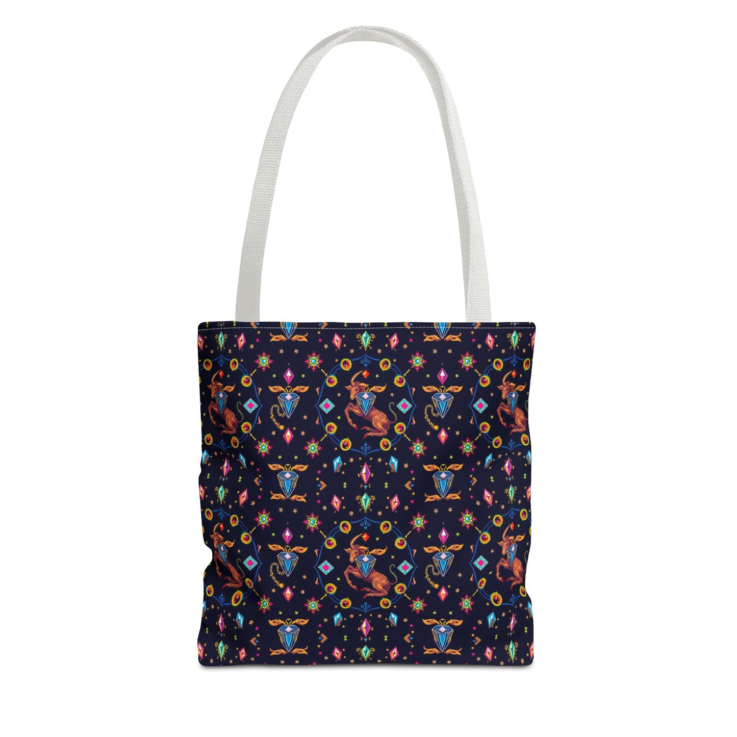 Tote Bag (AOP), Capricorn, Zodiac v1, Jewel Pattern