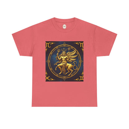 Unisex Heavy Cotton T-Shirt, Gold Angel, Symbol, Virgo Zodiac Design