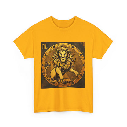 Unisex Heavy Cotton T-Shirt, Gold Lion v1, Leo Zodiac Design