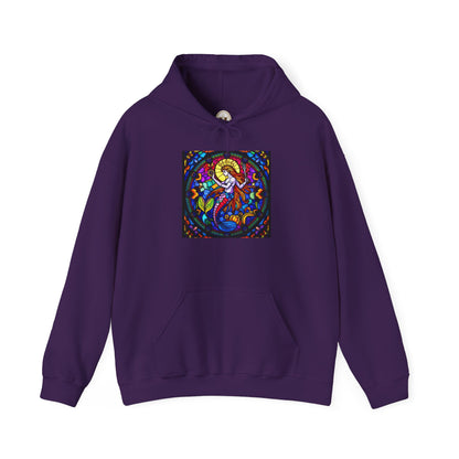 Unisex Heavy Blend™ Hooded Sweatshirt with glass Aquarius zodiac design