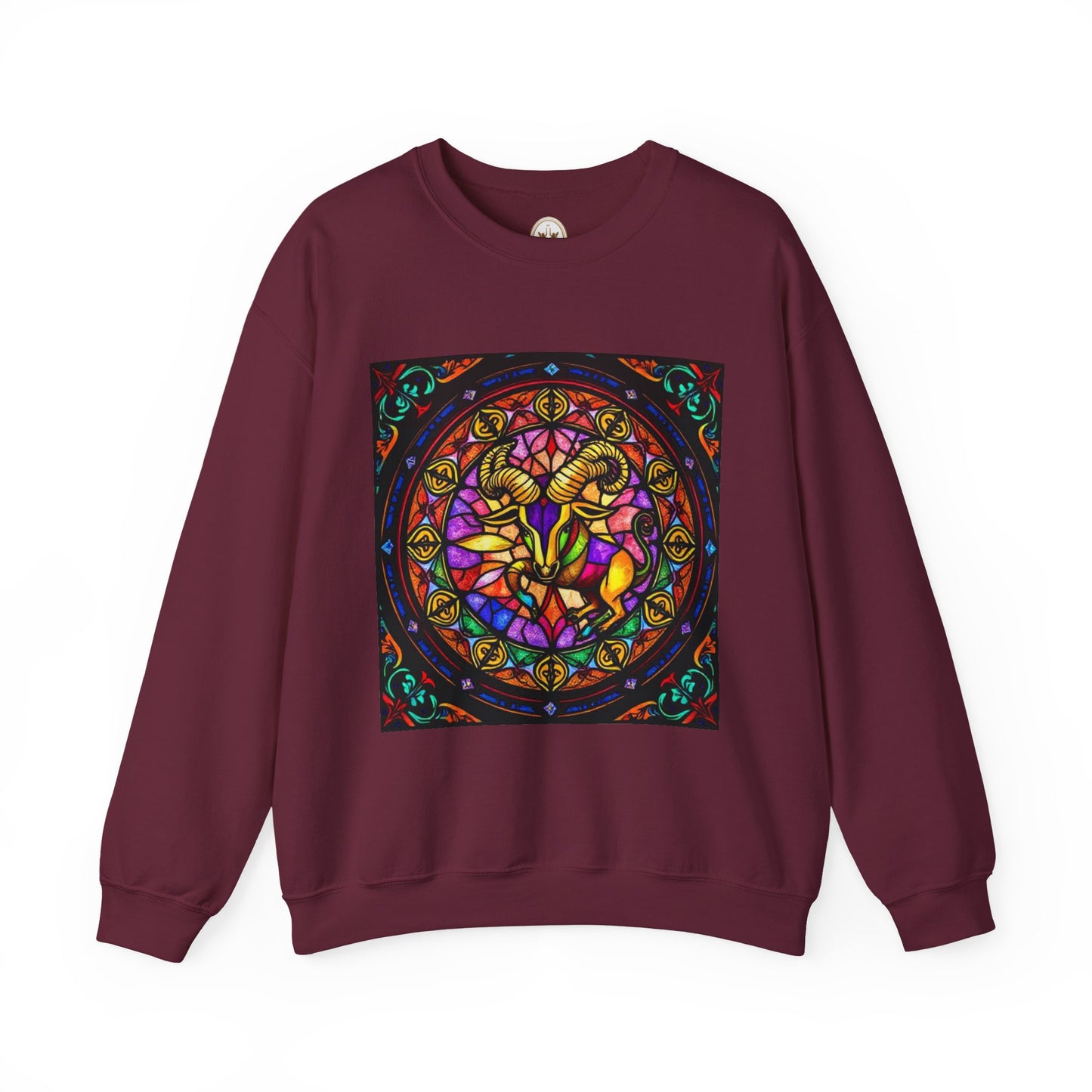 Unisex Heavy Blend™ Crewneck Sweatshirt, Glass 1, Taurus Zodiac Design