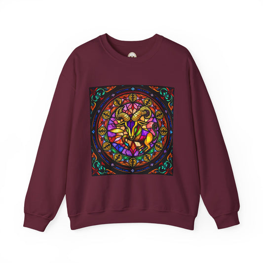 Unisex Heavy Blend™ Crewneck Sweatshirt, Glass 1, Taurus Zodiac Design