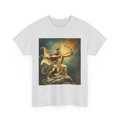 Unisex Heavy Cotton T-Shirt, Sagittarius King, Bow & Arrow, Zodiac Design