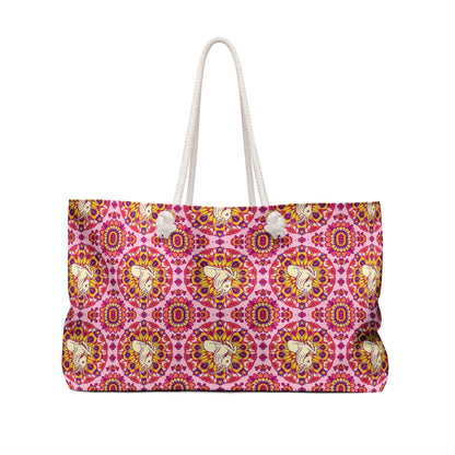 Weekender Bag, Capricorn, Zodiac v4, Flower Pattern