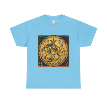 Unisex Heavy Cotton T-Shirt, Crab King v1, Cancer Zodiac Design