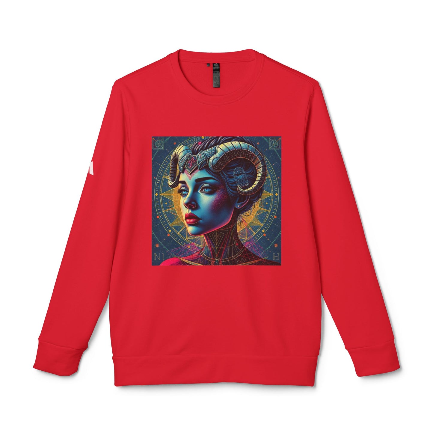 Adidas, Unisex Fleece Crewneck Sweatshirt, Aries, Pop Art, Zodiac