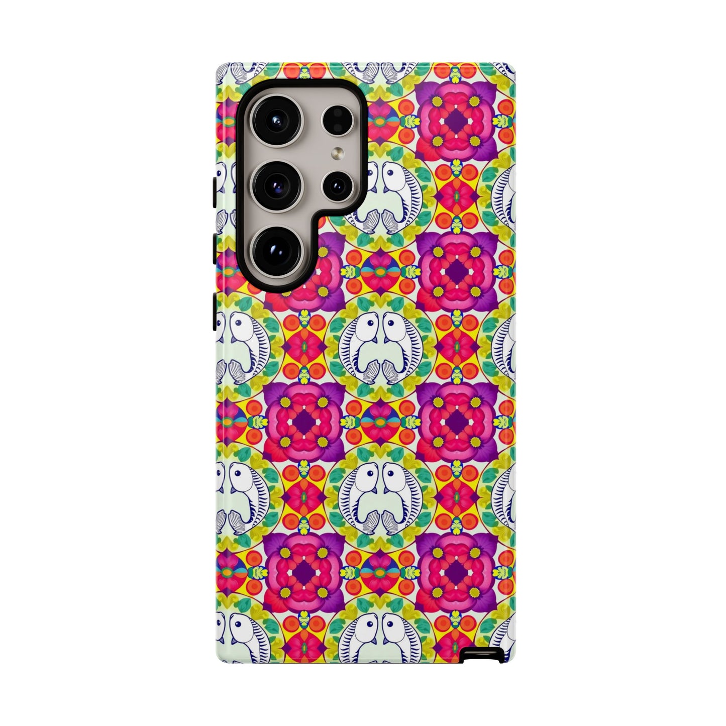 Tough Cases, Pisces, Zodiac v2, Flower Pattern