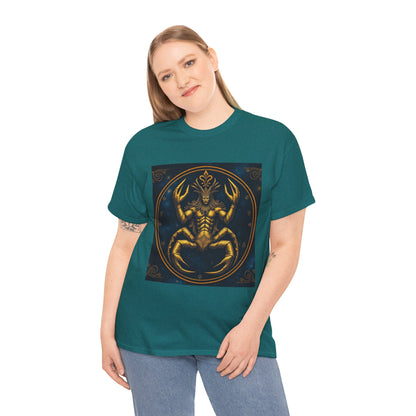 Unisex Heavy Cotton T-Shirt, Scorpion King, Cancer Zodiac Design