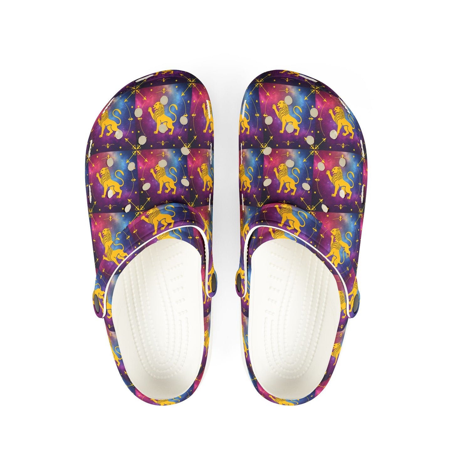 EVA Foam Rubber Shoes, (AOP), Leo, Zodiac v4, Pattern