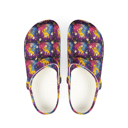 EVA Foam Rubber Shoes, (AOP), Leo, Zodiac v4, Pattern