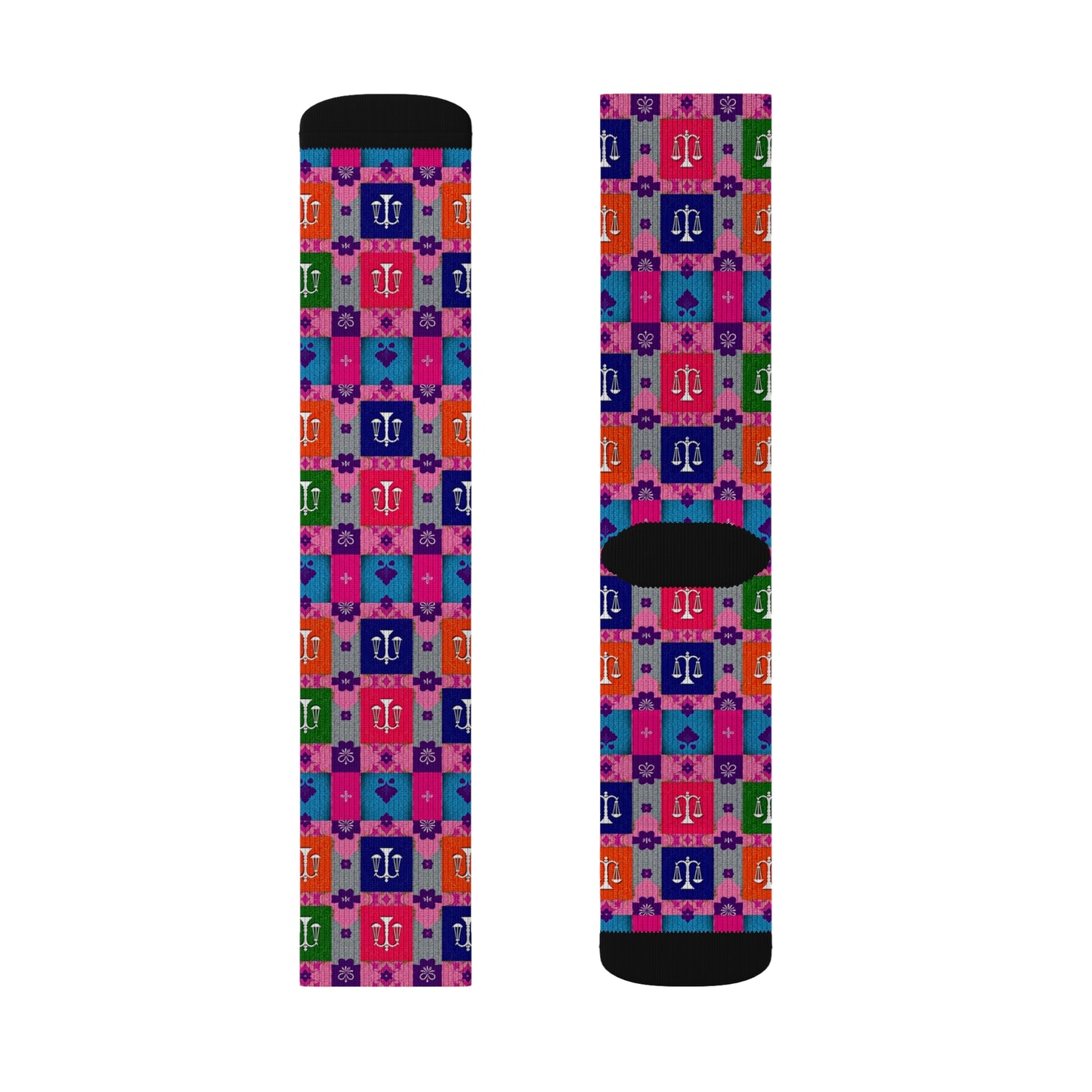 Sublimation Socks, Libra, Zodiac v2, Shapes Pattern