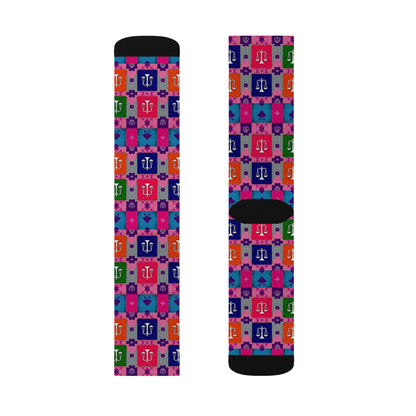 Sublimation Socks, Libra, Zodiac v2, Shapes Pattern