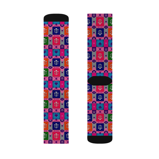Sublimation Socks, Libra, Zodiac v2, Shapes Pattern