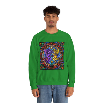 Unisex Heavy Blend™ Crewneck Sweatshirt, Glass, Gemini Zodiac Design