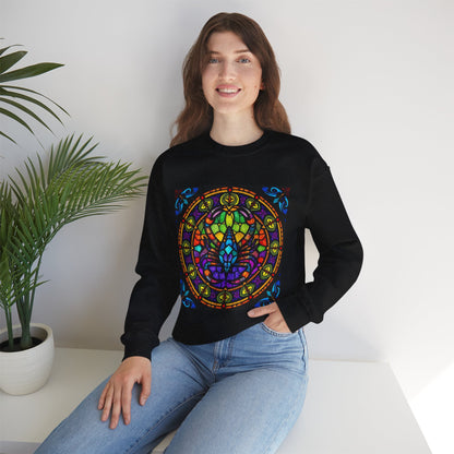 Unisex Heavy Blend™ Crewneck Sweatshirt, Glass 1, Scorpio Zodiac Design