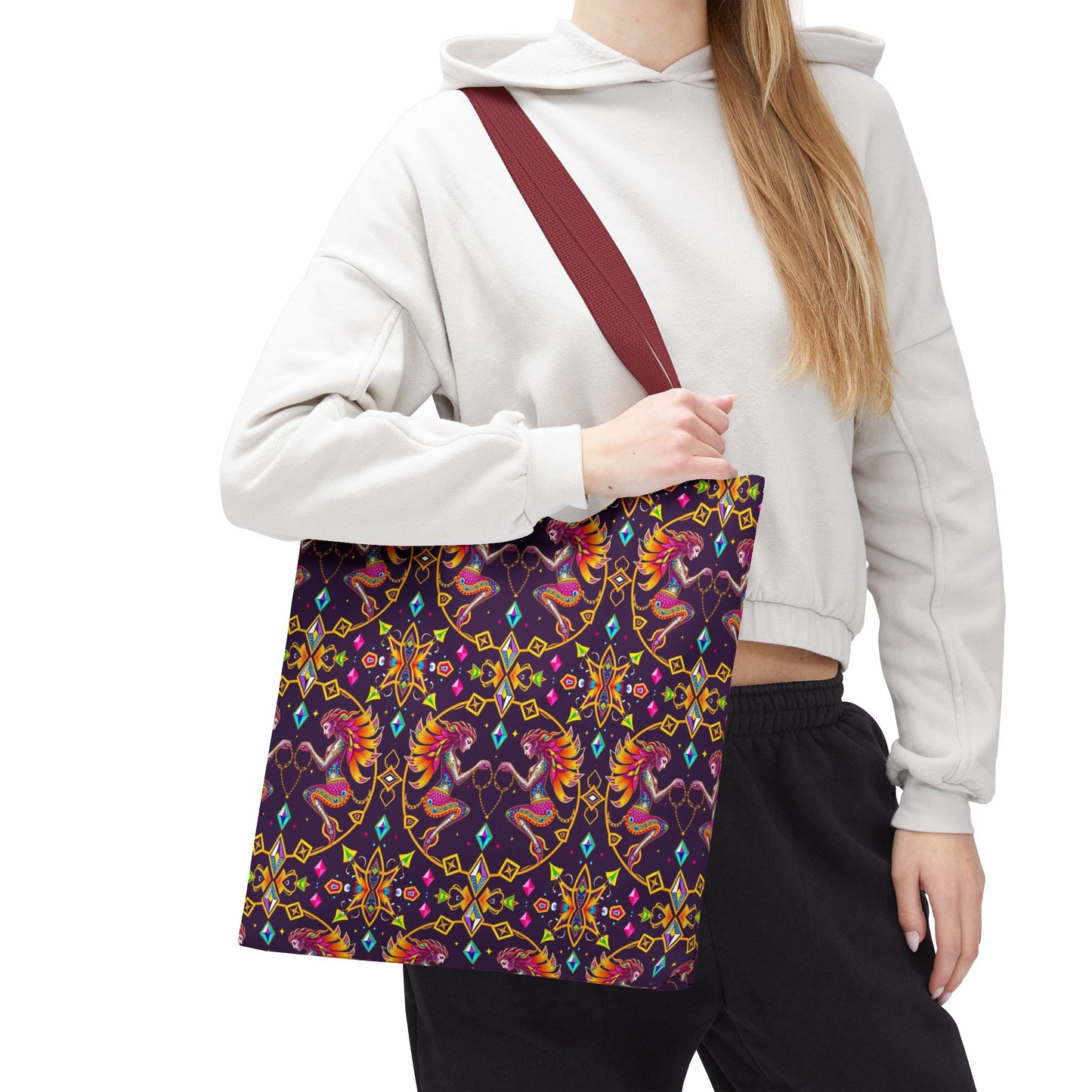 Tote Bag (AOP), Gemini, Zodiac, Jewel Pattern