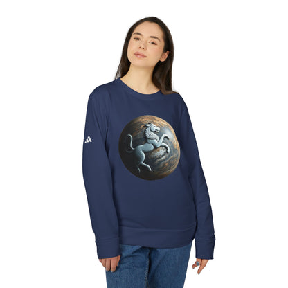 Adidas, Unisex Fleece Crewneck Sweatshirt, Aquarius, Planet Animal, Zodiac
