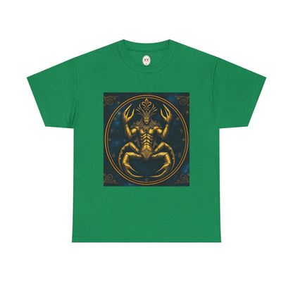 Unisex Heavy Cotton T-Shirt, Scorpion King 1v, Cancer Zodiac Design